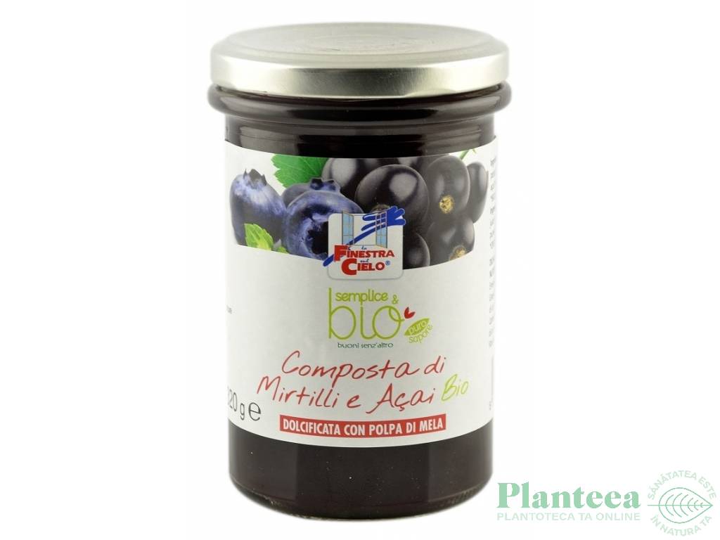 Gem afine acai fara zahar eco 320g - LA FINESTRA SUL CIELO