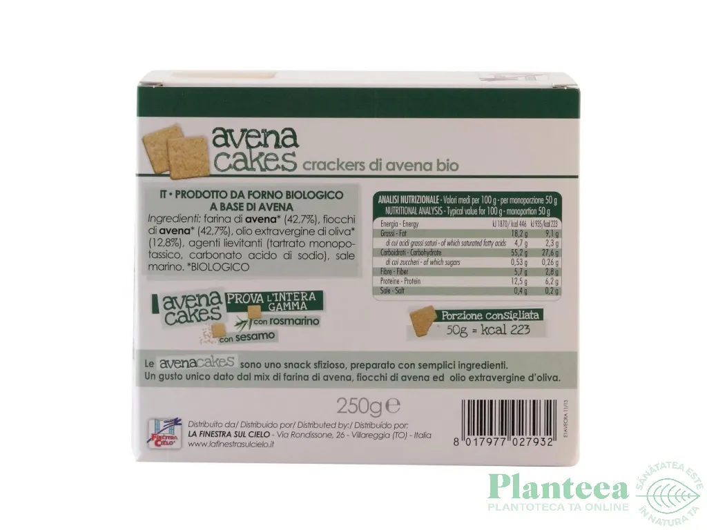 Crackers ovaz eco 250g - LA FINESTRA SUL CIELO