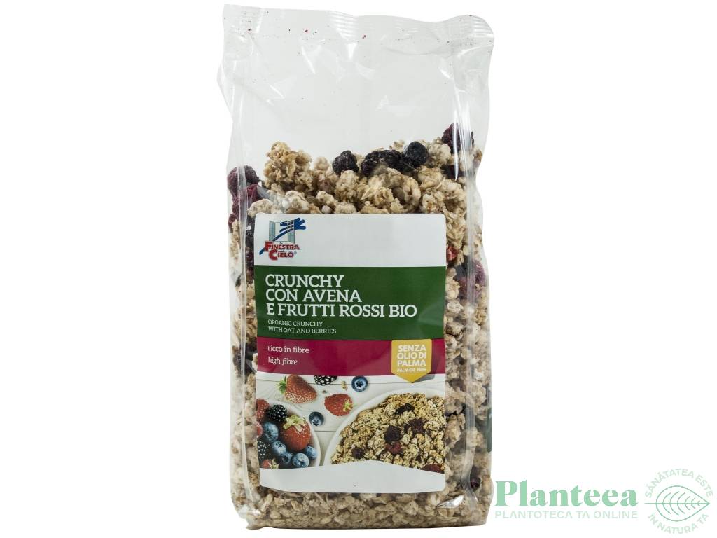 Musli crocant ovaz fructe rosii eco 375g - LA FINESTRA SUL CIELO