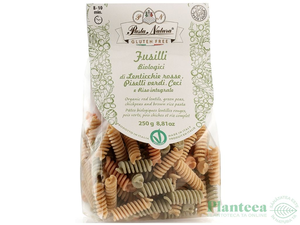 Paste fusilli tricolore bio fara gluten 250g - PASTA NATURA