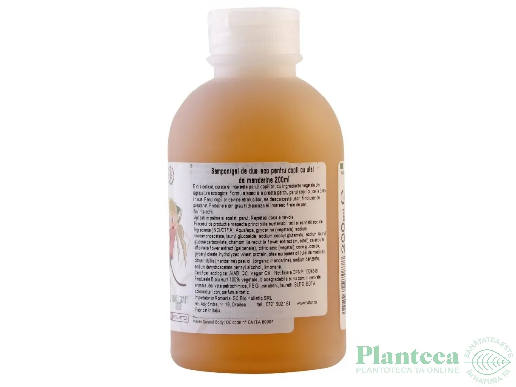 Gel baie copii mandarine 200ml - BIOLU
