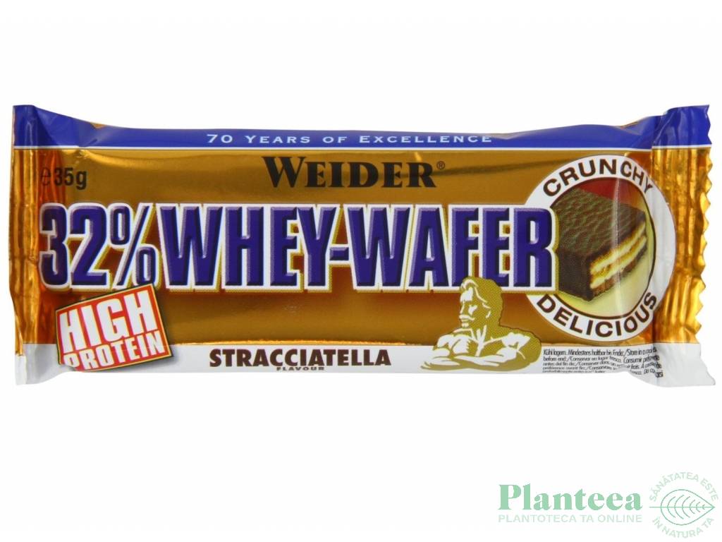 Baton proteic 32% WheyWafer stracciatella 35g - WEIDER