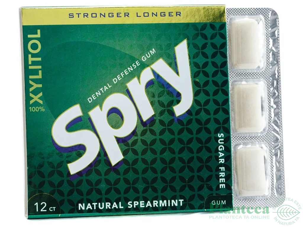 Guma mestecat xylitol spearmint Stronger Longer 12b - SPRY