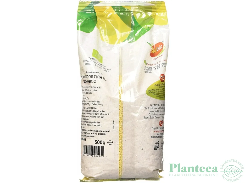 Mei decorticat boabe eco 500g - VIVIBIO