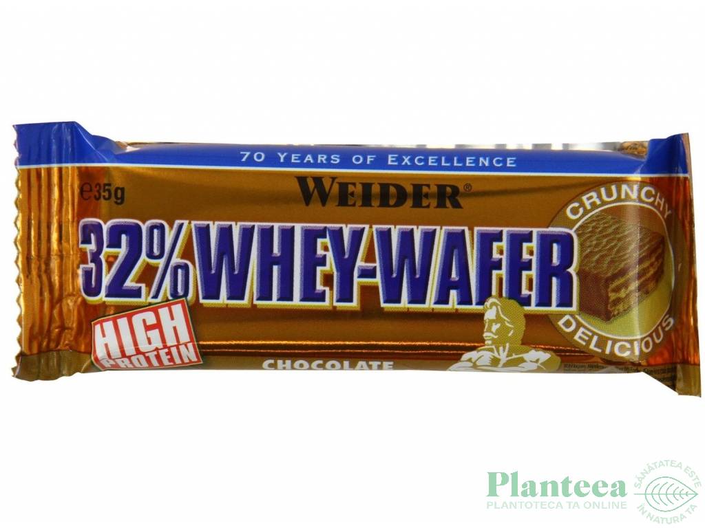 Baton proteic 32% WheyWafer ciocolata 35g - WEIDER