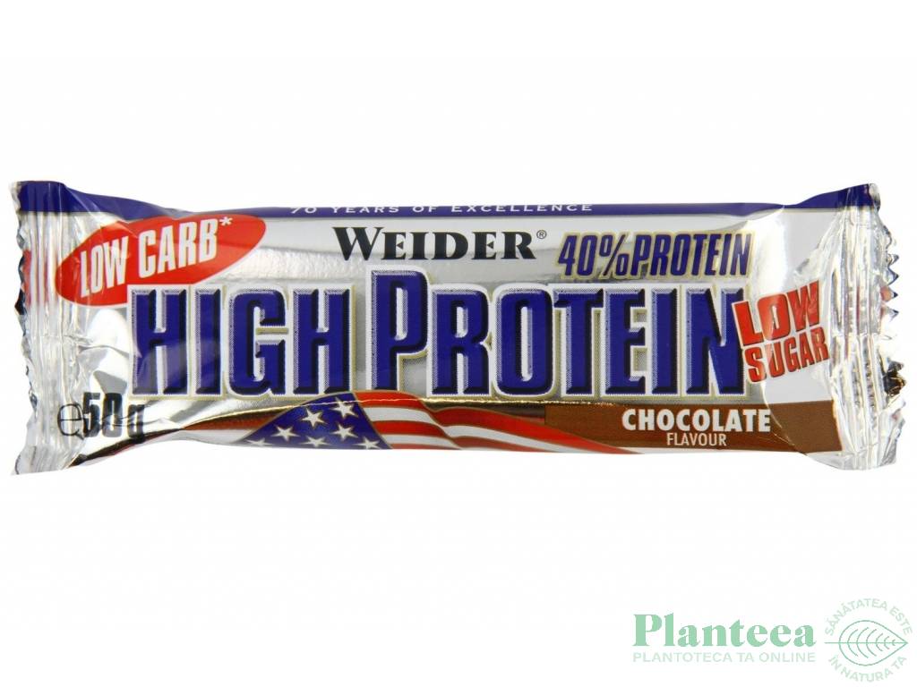 Baton proteic 40% HighProtein ciocolata 50g - WEIDER