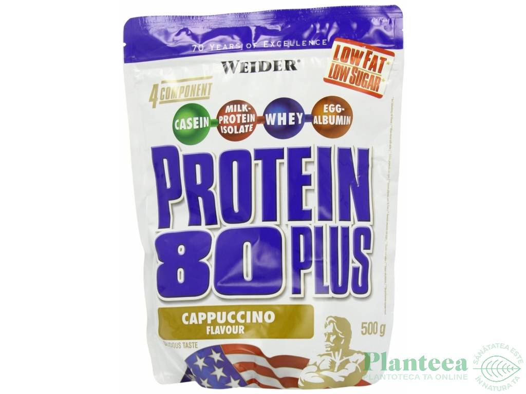 Pulbere proteica mix 4sort 80+ cappuccino 500g - WEIDER