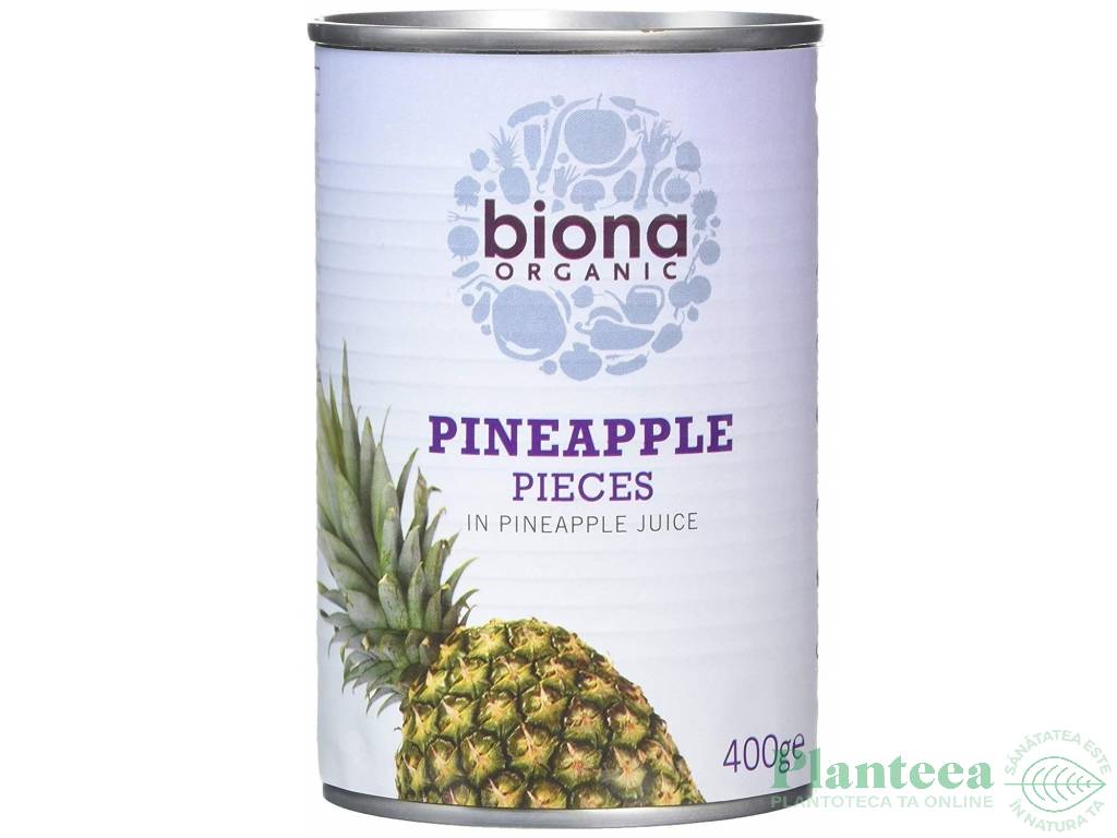 Compot ananas cuburi fara zahar 400g - BIONA