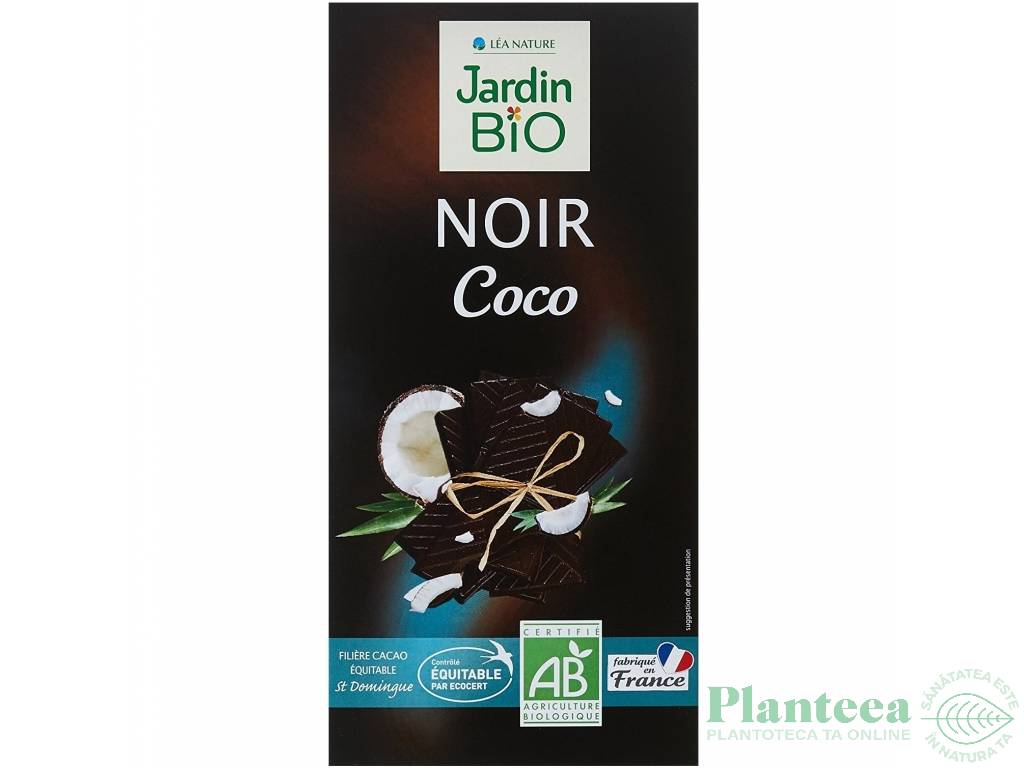 Ciocolata neagra 55% cocos eco 100g - JARDIN BIO