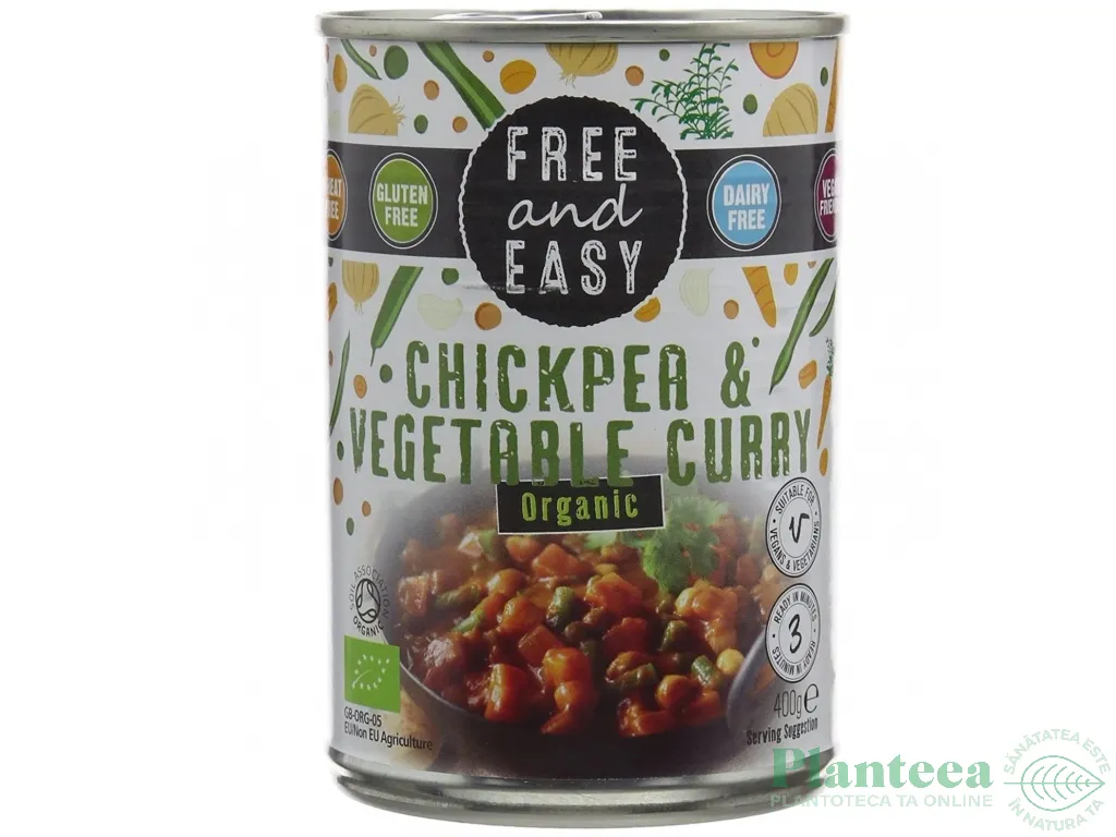 Conserva naut cu legume in sos curry eco 400g - FREE&EASY