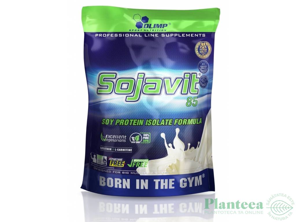 Pulbere proteica soia izolat Sojavit 85 capsuni 700g - OLIMP