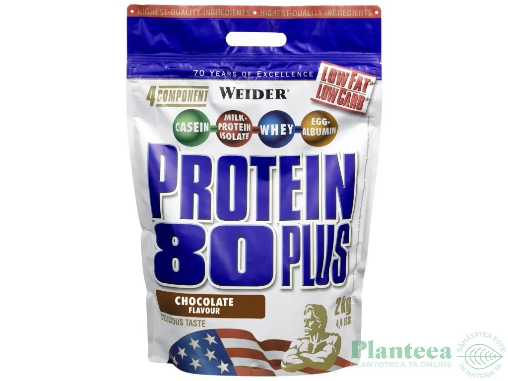 Pulbere proteica mix 4sort 80+ ciocolata 2kg - WEIDER