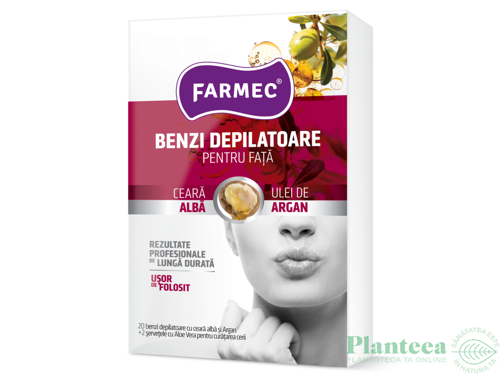 Benzi depilatoare fata ulei argan 20b - FARMEC