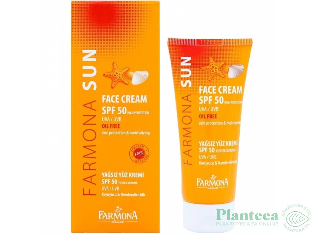 Crema fata fara ulei spf50 Sun 50ml - FARMONA