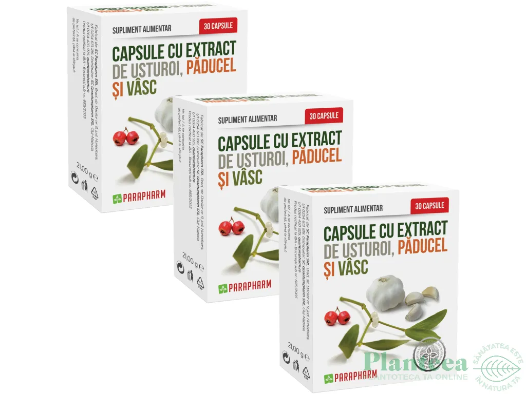 Pachet Usturoi paducel vasc 3x30cps - PARAPHARM