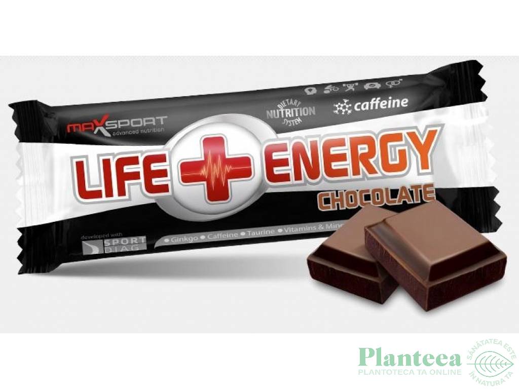 Baton energizant cafeina ciocolata 50g - MAXSPORT