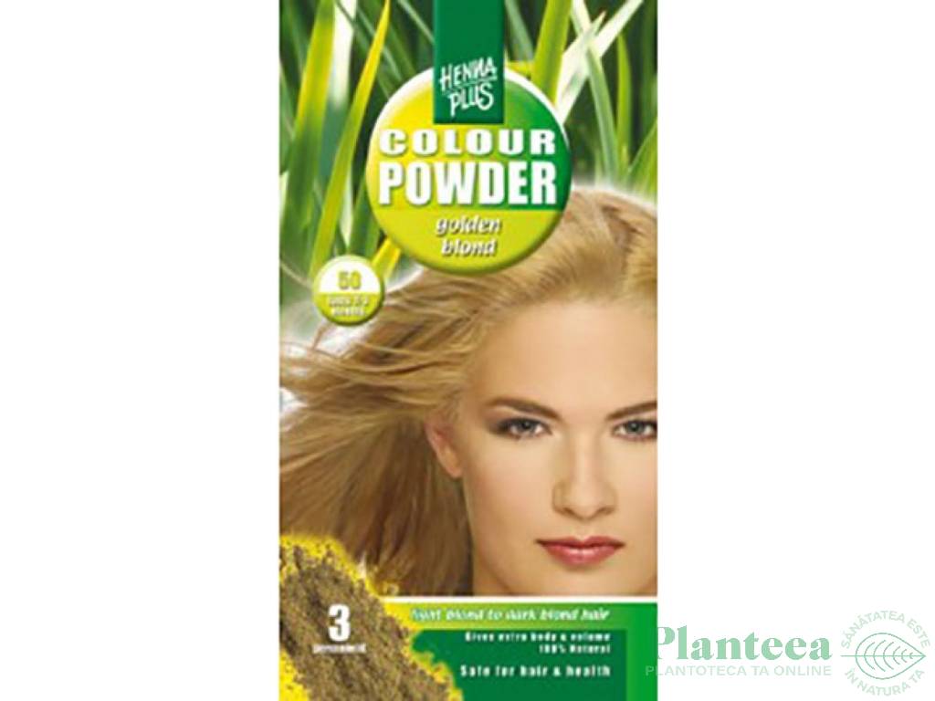 Vopsea par pudra nr50 blond auriu 100g - HENNAPLUS