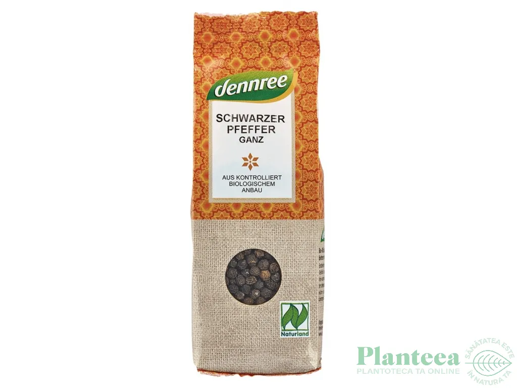 Condiment piper negru boabe eco 65g - DENNREE