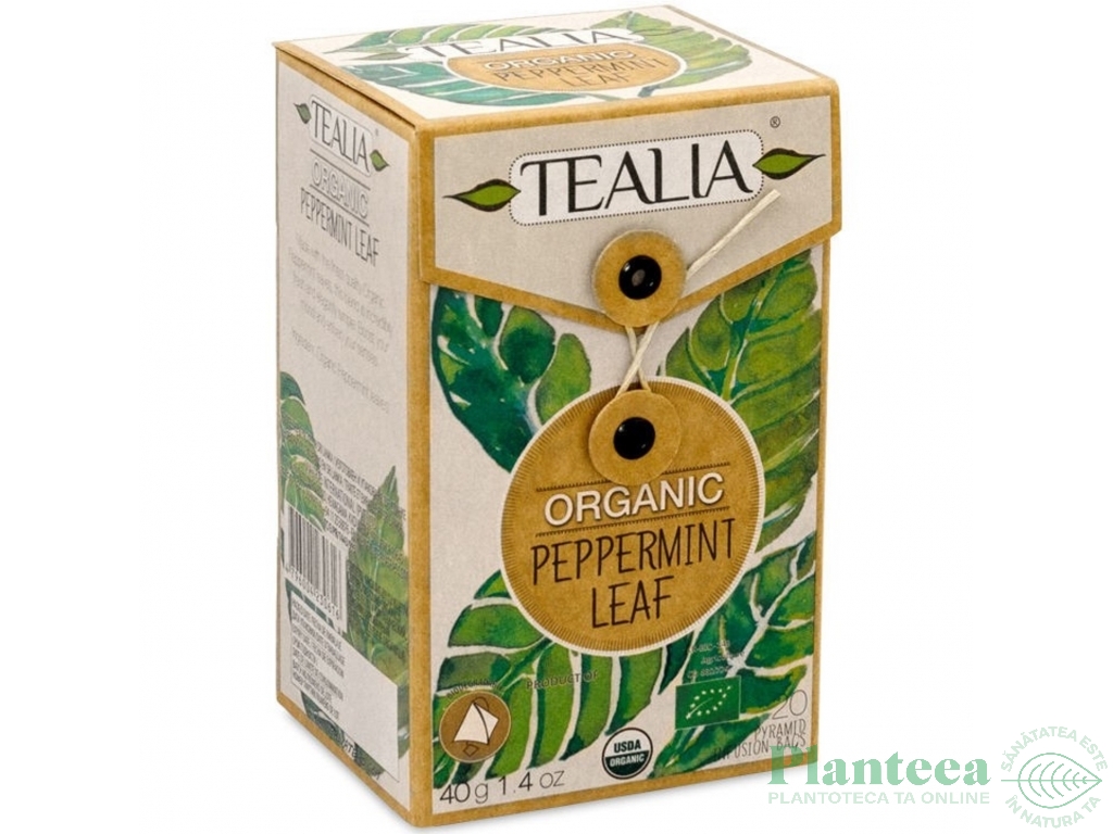 Ceai menta organic piramide eco 20dz - TEALIA