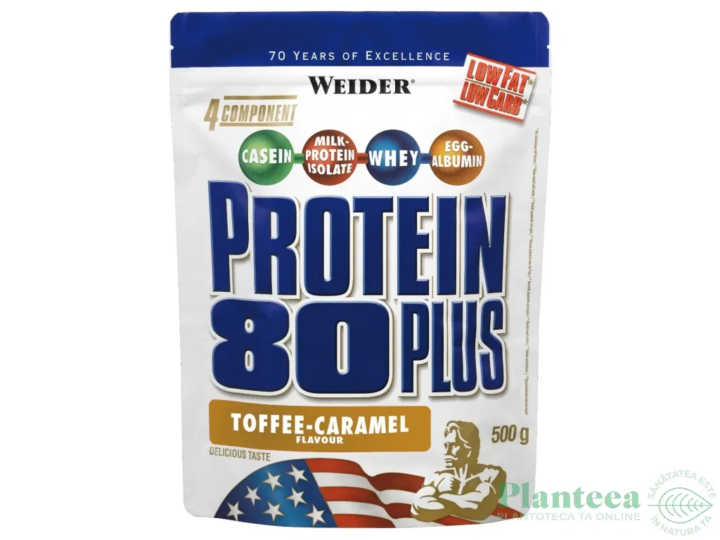 Pulbere proteica mix 4sort 80+ caramel 500g - WEIDER