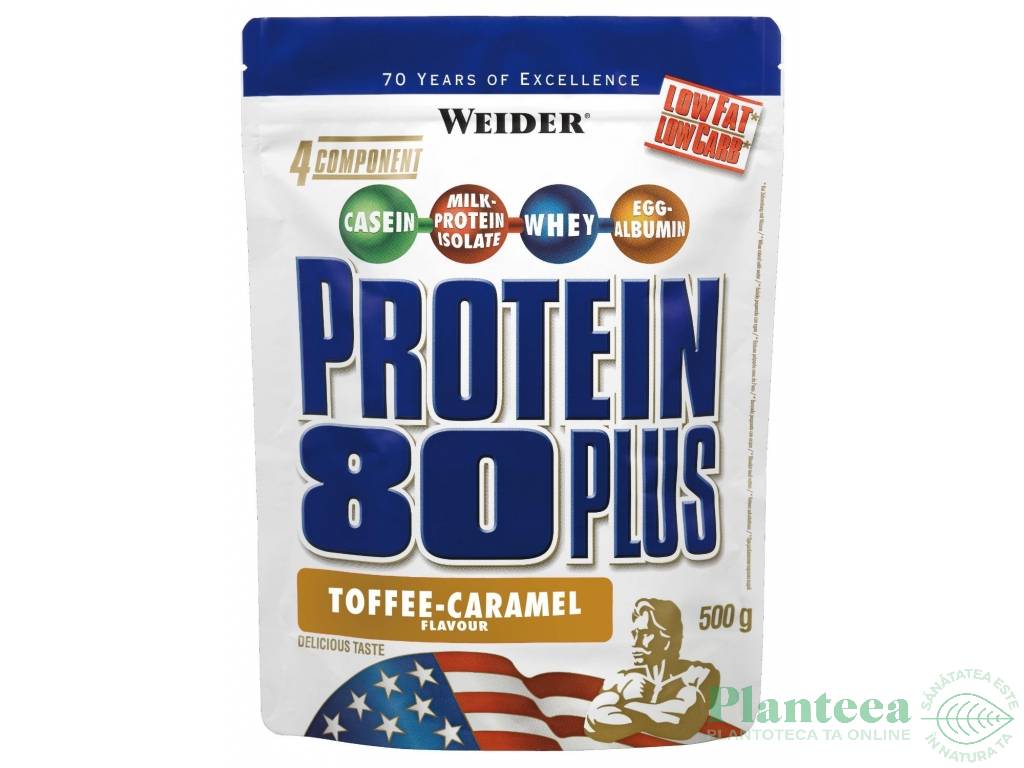 Pulbere proteica mix 4sort 80+ caramel 500g - WEIDER