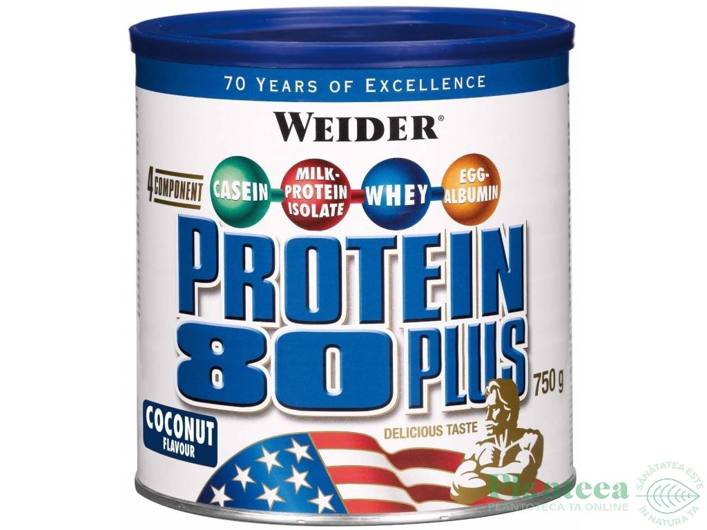 Pulbere proteica mix 4sort 80+ cocos 750g - WEIDER