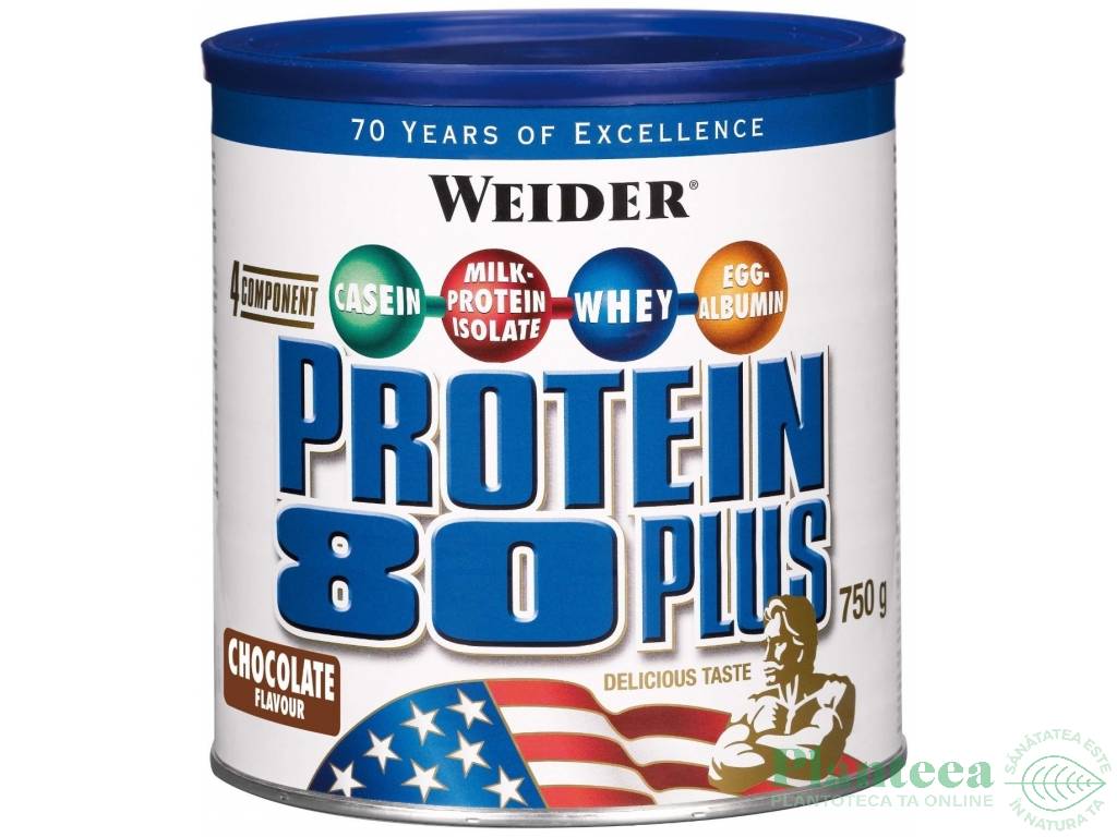 Pulbere proteica mix 4sort 80+ ciocolata 750g - WEIDER