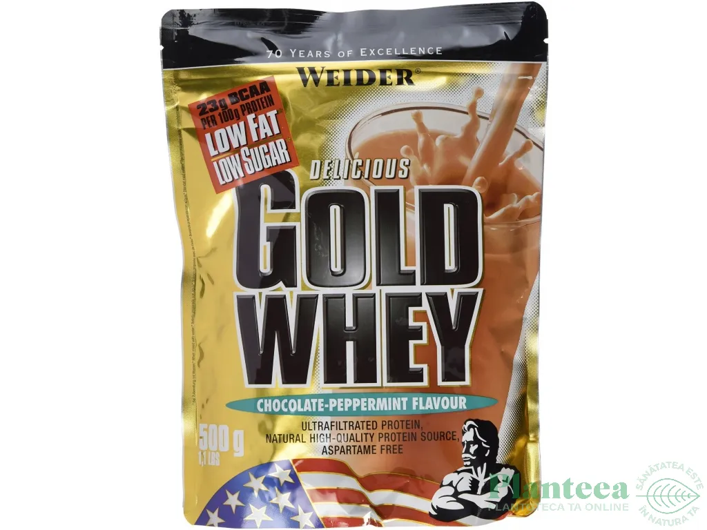 Pulbere proteica zer concentrat Gold menta ciocolata 500g - WEIDER