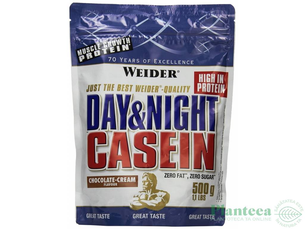 Pulbere proteica caseina 100% zi noapte ciocolata crema 500g - WEIDER