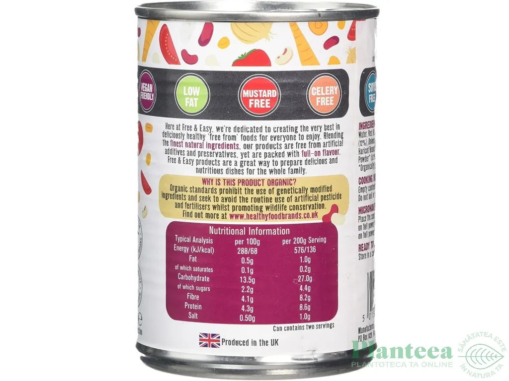 Conserva fasole mix in sos chilli eco 400g - FREE&EASY