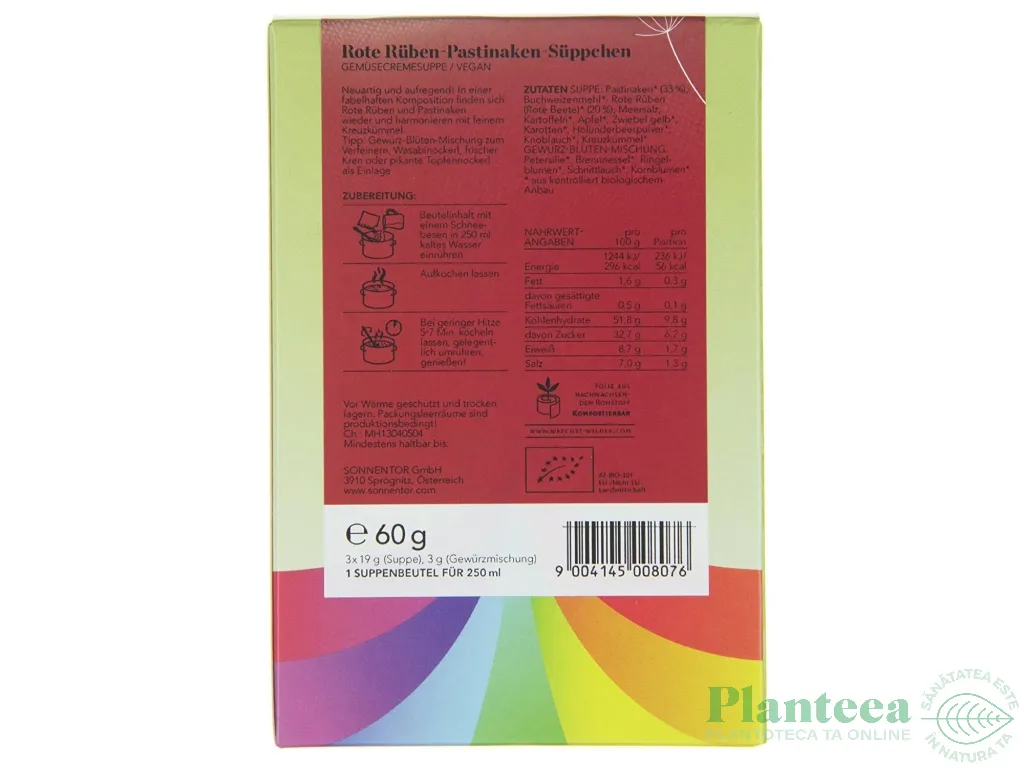 Supa sfecla rosie pastarnac 3portii eco 60g - SONNENTOR