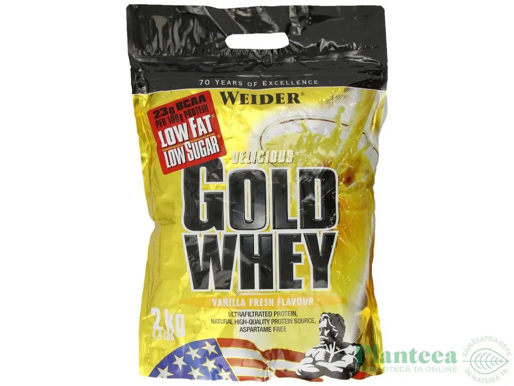 Pulbere proteica zer concentrat Gold vanilie 2kg - WEIDER