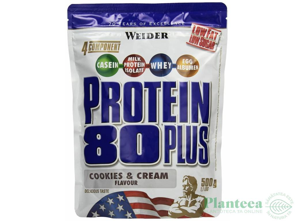 Pulbere proteica mix 4sort 80+ cookie 500g - WEIDER