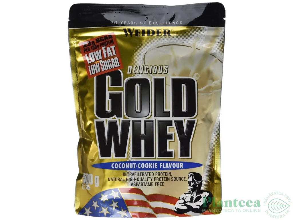 Pulbere proteica zer concentrat Gold cocos cookie 500g - WEIDER