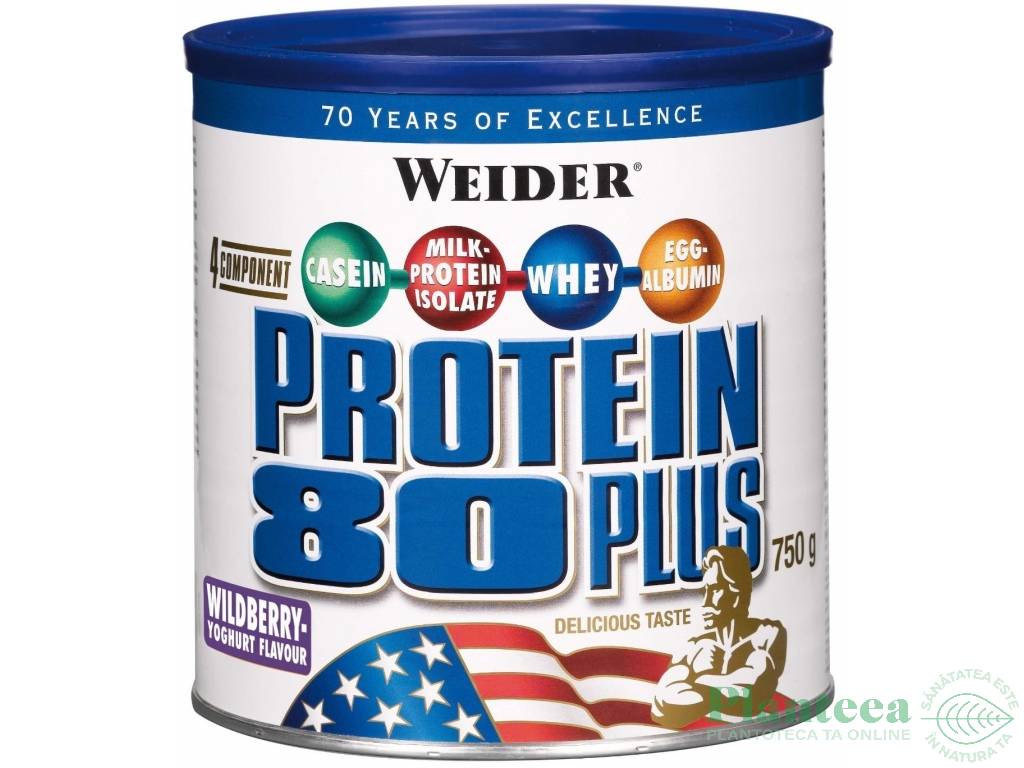 Pulbere proteica mix 4sort 80+ fructe padure iaurt 750g - WEIDER
