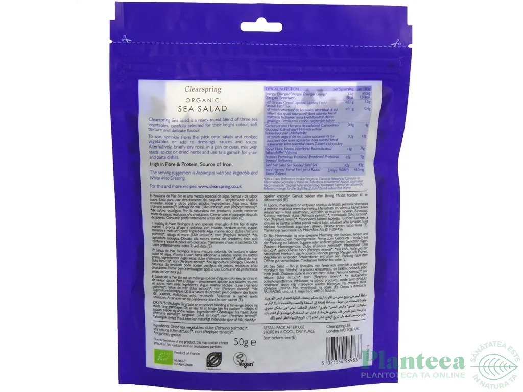 Alge salata atlantic uscate eco 50g - CLEARSPRING