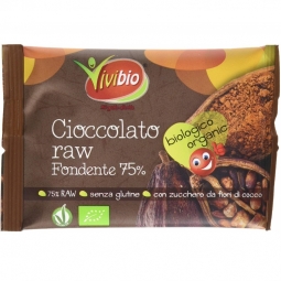 Ciocolata cruda 75%cacao fara gluten eco 30g - VIVIBIO