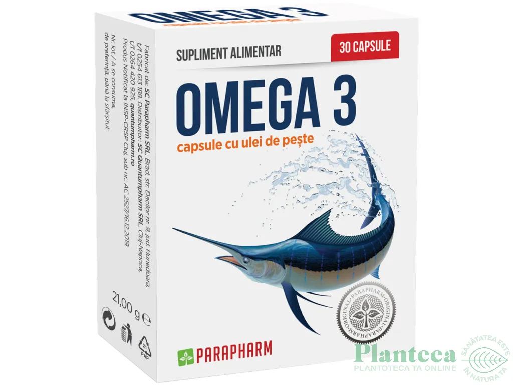 Omega3 ulei peste 1500mg 30cps - PARAPHARM