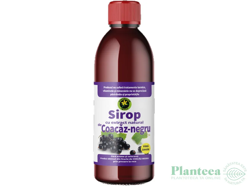 Sirop coacaze negre fara zahar 500ml - HYPERICUM
