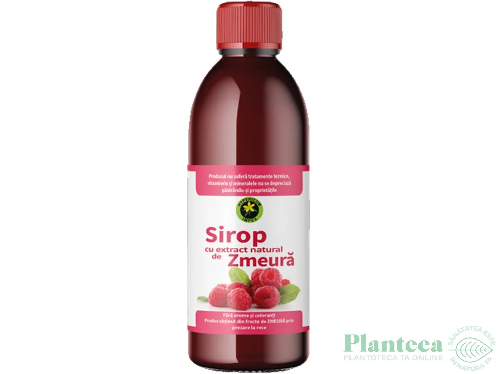 Sirop zmeura cu zahar invertit 500ml - HYPERICUM