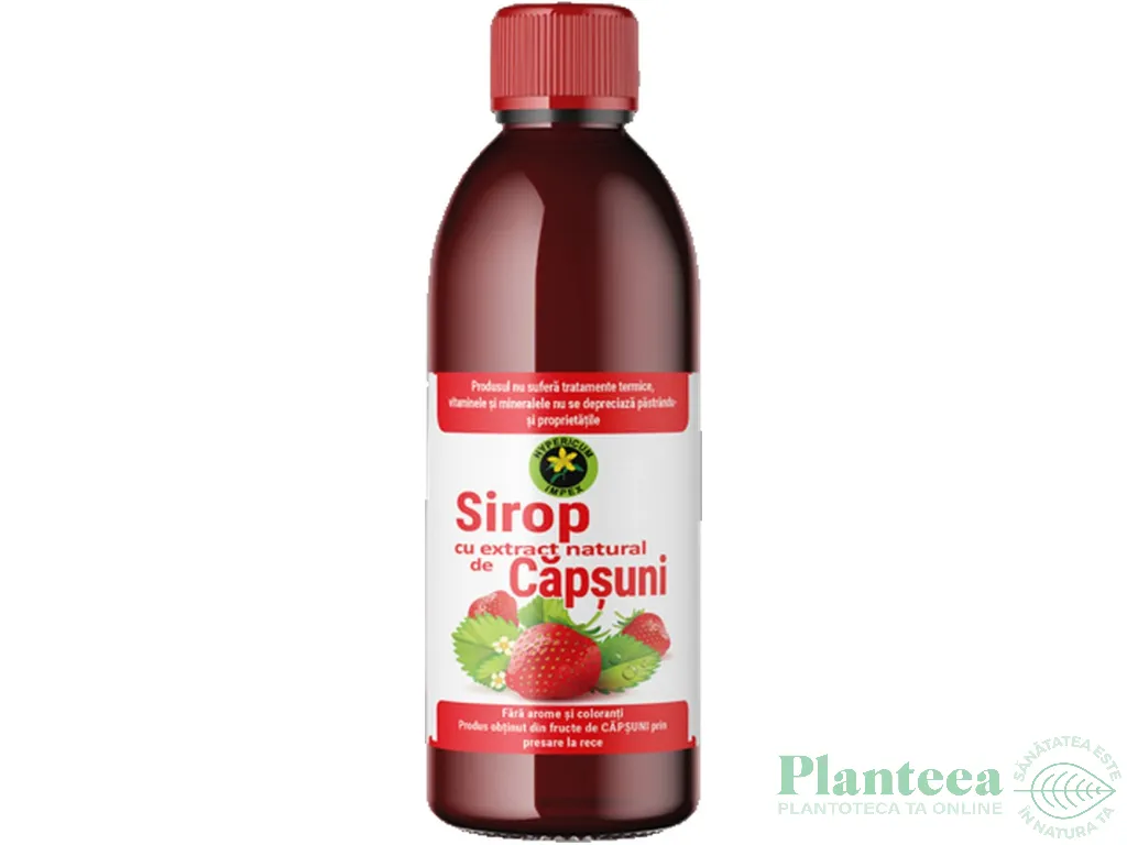 Sirop capsuni cu zahar invertit 500ml - HYPERICUM