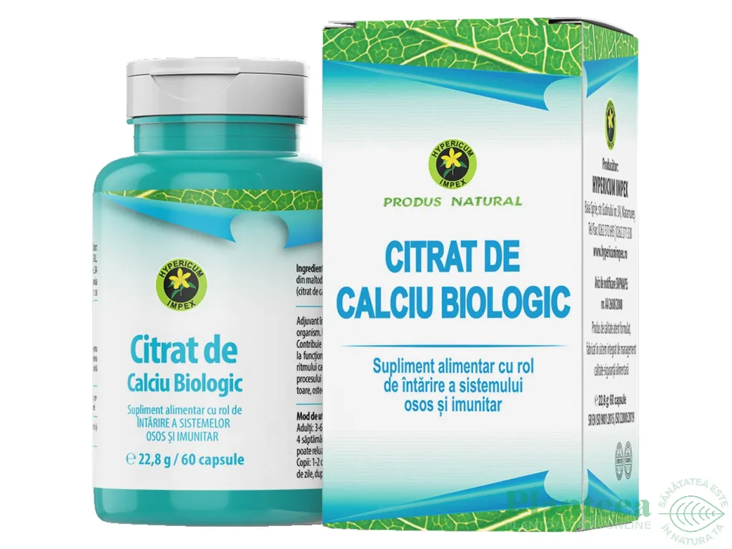 Citrat calciu biologic 60cps - HYPERICUM