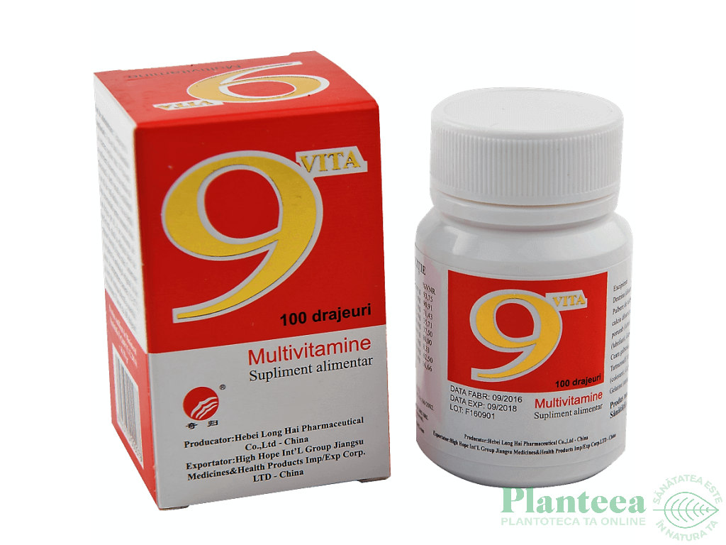 9 Vita Multivitamine 100cp Hebei long hai pharma, pret 28,5 lei