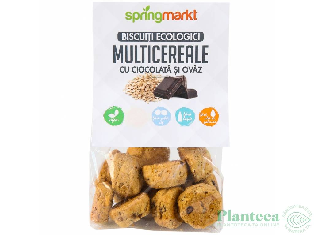 Biscuiti ecologici multicereale ciocolata ovaz eco 100g - SPRINGMARKT