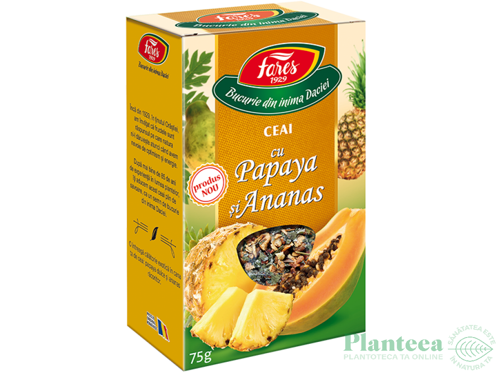 Ceai cu papaya ananas 75g - FARES