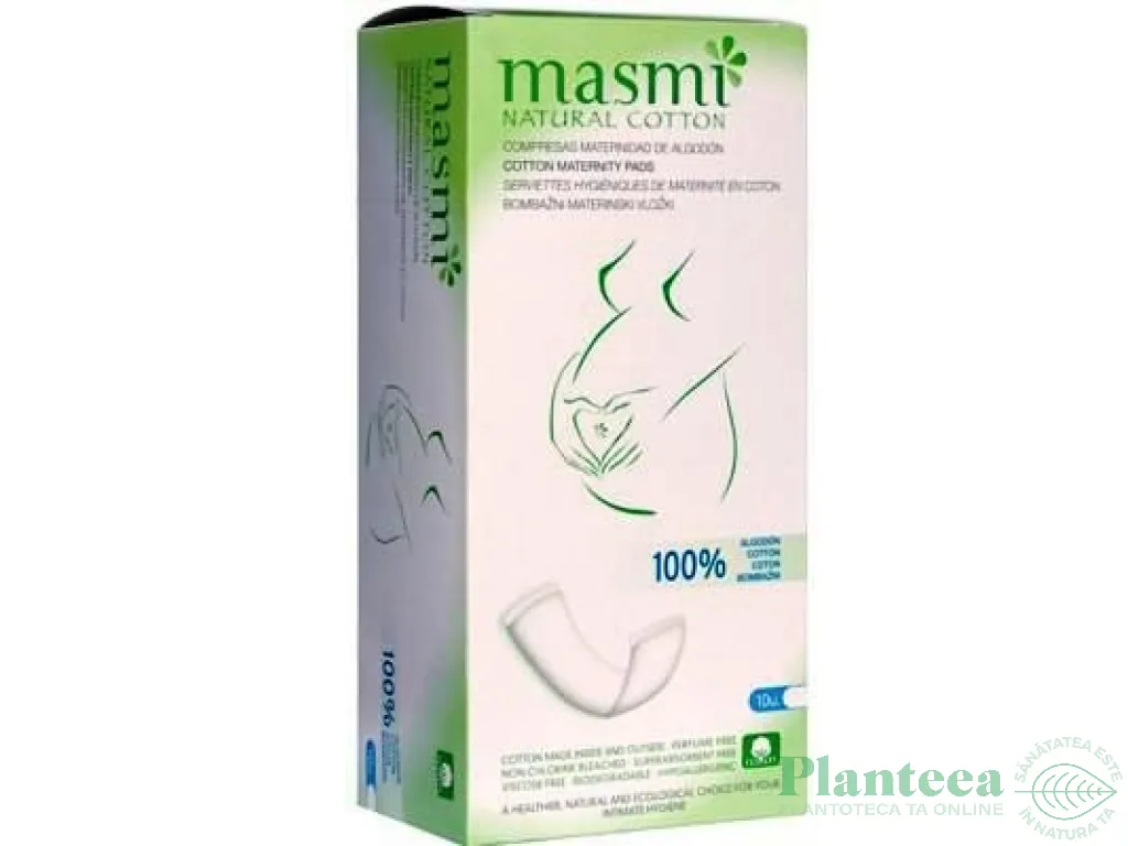 Absorbante zilnice lehuzie bumbac organic 10b - MASMI