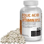 Acid folic 800mcg B12 1000mcg 60cps - BRONSON