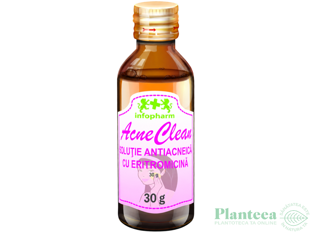 Solutie antiacnee eritromicina AcneClean 30g - INFOPHARM