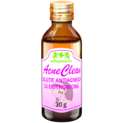 Solutie antiacnee eritromicina AcneClean 30g - INFOPHARM