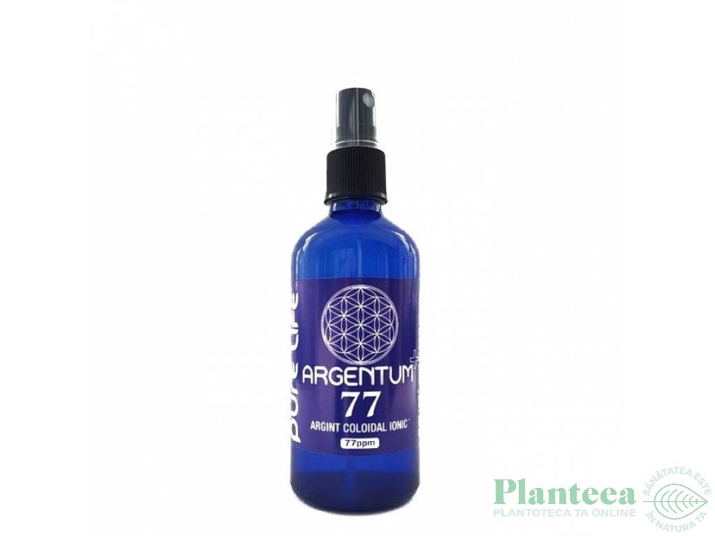 Argint coloidal 77ppm Argentum+ editie speciala pulverizator 120ml - PURE LIFE